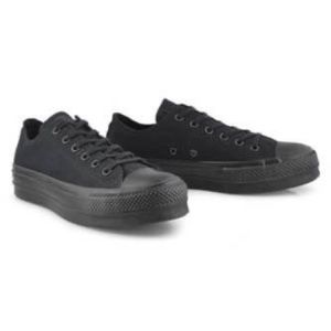 All black platform lift converse